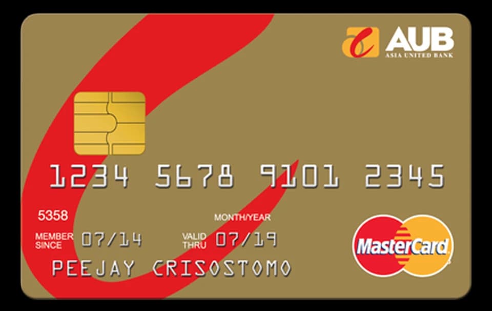 AUB Gold Mastercard card artwork